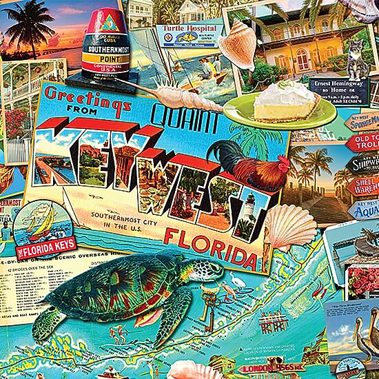 Hart Puzzles Key West By Kate Ward Thacker, 24 X 30 1000 Piece Puzzle