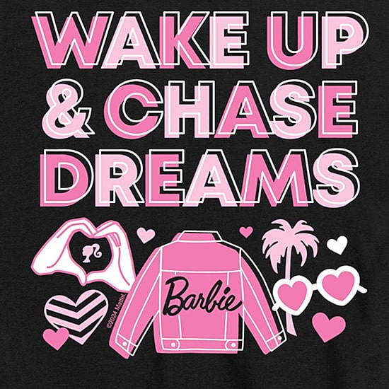 Wake Up Big Kid Girls Crew Neck Short Sleeve Barbie T-Shirt