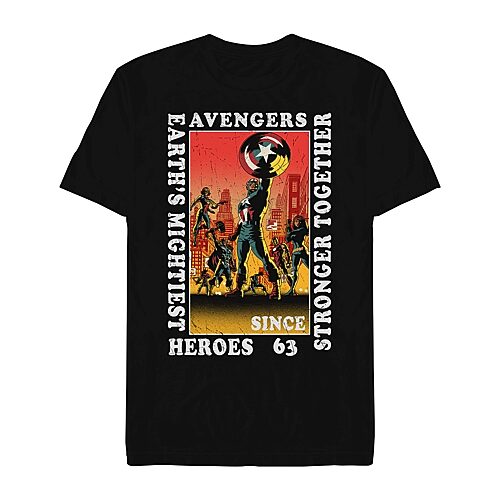 Novelty Mens Short Sleeve Avengers Graphic T-Shirt, Xx-large, Black