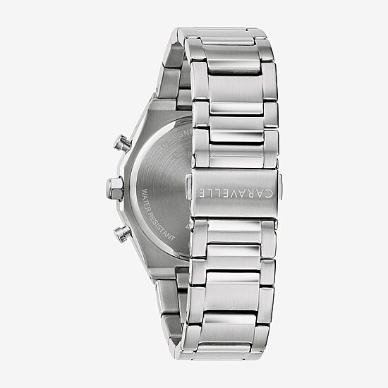 Caravelle Designed By Bulova Mens Silver Tone Stainless Steel Bracelet Watch 43a158