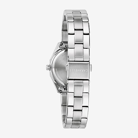 Caravelle Designed By Bulova Womens Silver Tone Stainless Steel Bracelet Watch 43m123
