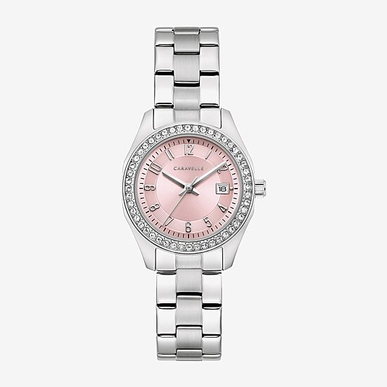 Caravelle Designed By Bulova Womens Silver Tone Stainless Steel Bracelet Watch 43m123
