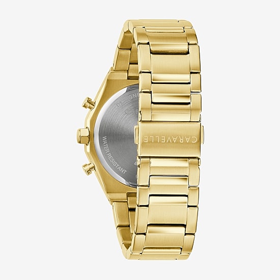 Caravelle Designed By Bulova Mens Gold Tone Stainless Steel Bracelet Watch 44a123