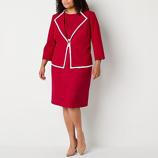 Black Label by Evan-Picone Womens Plus Classic Fit Suit Jacket