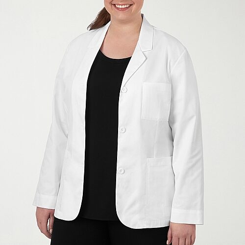 Meta Labwear 738 28" Consultation" Womens Tall Long Sleeve Lab Coat, 16 Tall, White
