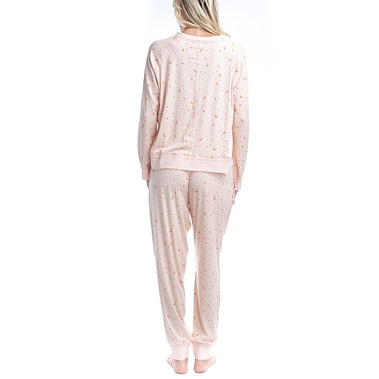 Ocean Pacific Womens V-Neck Long Sleeve 2-pc. Pajama Set