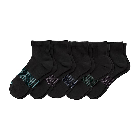Hanes Absolute Active Heel Tab Womens Breathable 5 Pair Quarter Ankle Socks