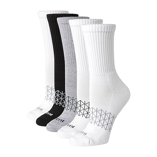 Hanes Absolute Active Heel Tab Womens 5 Pair Crew Socks