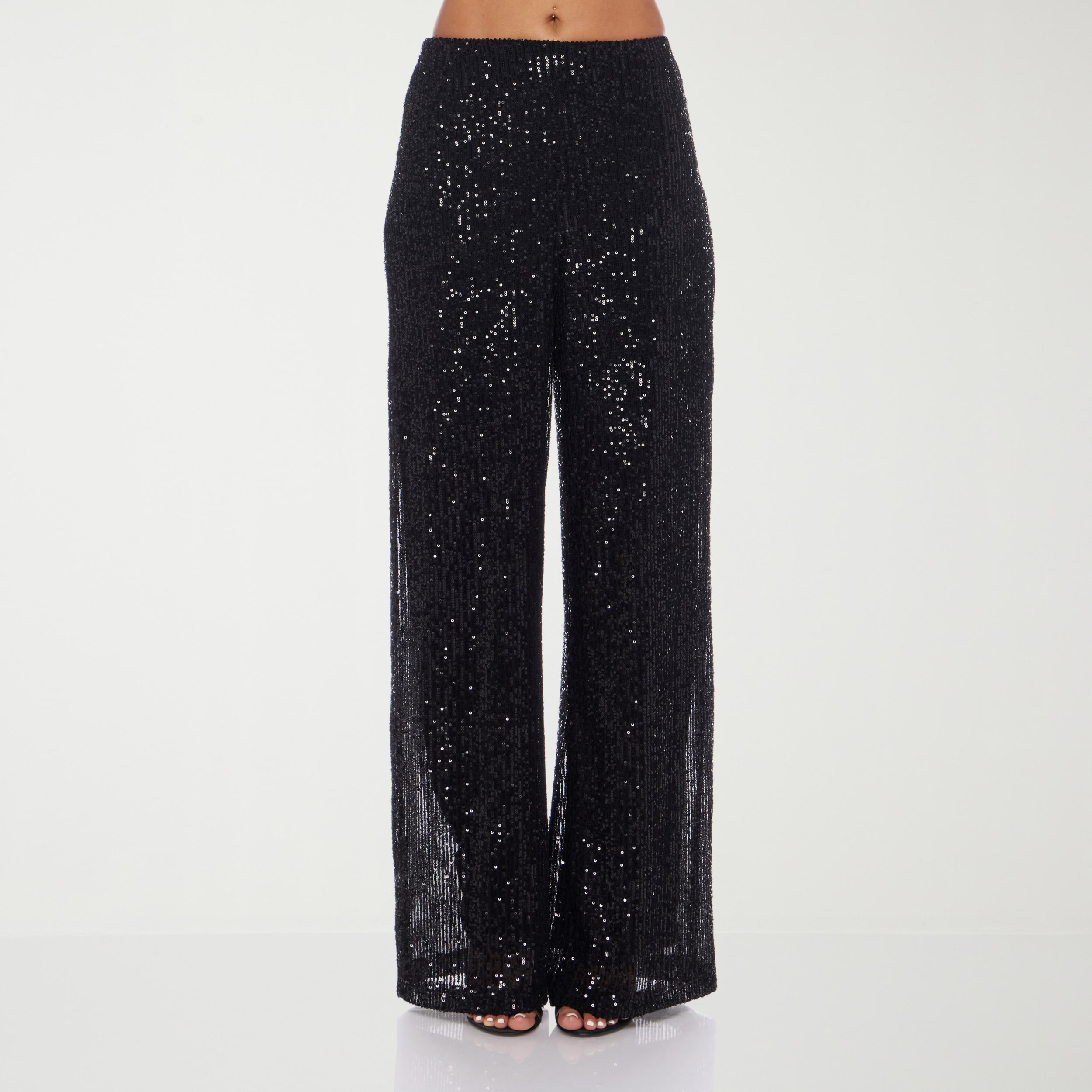 Premier Amour Womens Straight Pull-On Sequin Pant