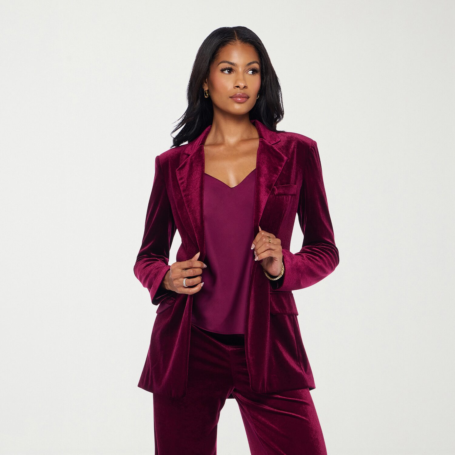 Premier Amour Womens Stretch Fabric Fitted Blazer