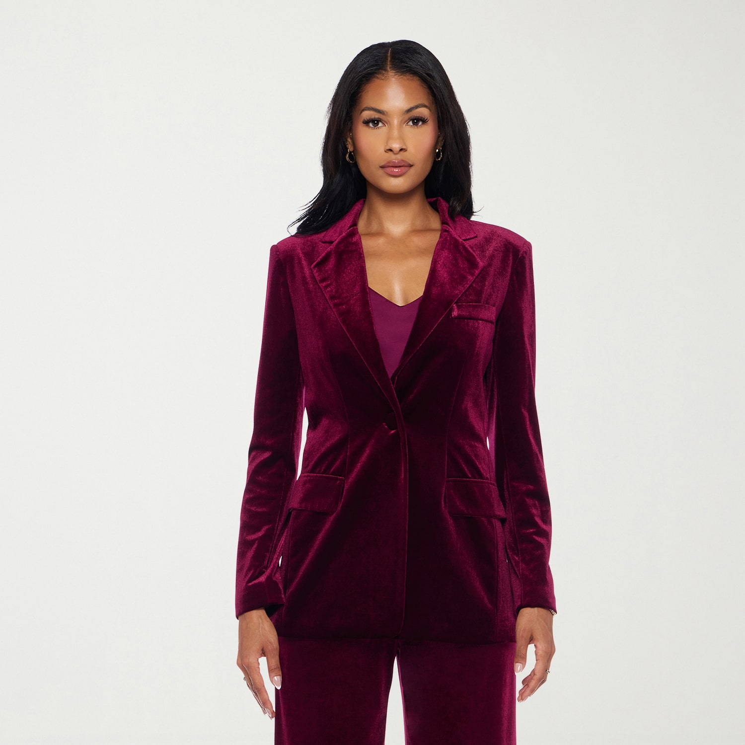 Premier Amour Womens Stretch Fabric Fitted Blazer