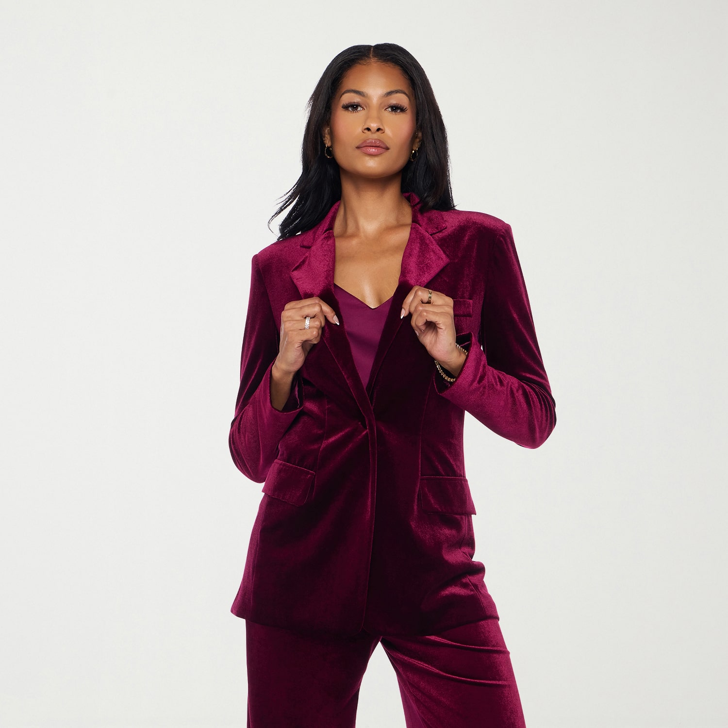 Premier Amour Womens Stretch Fabric Fitted Blazer