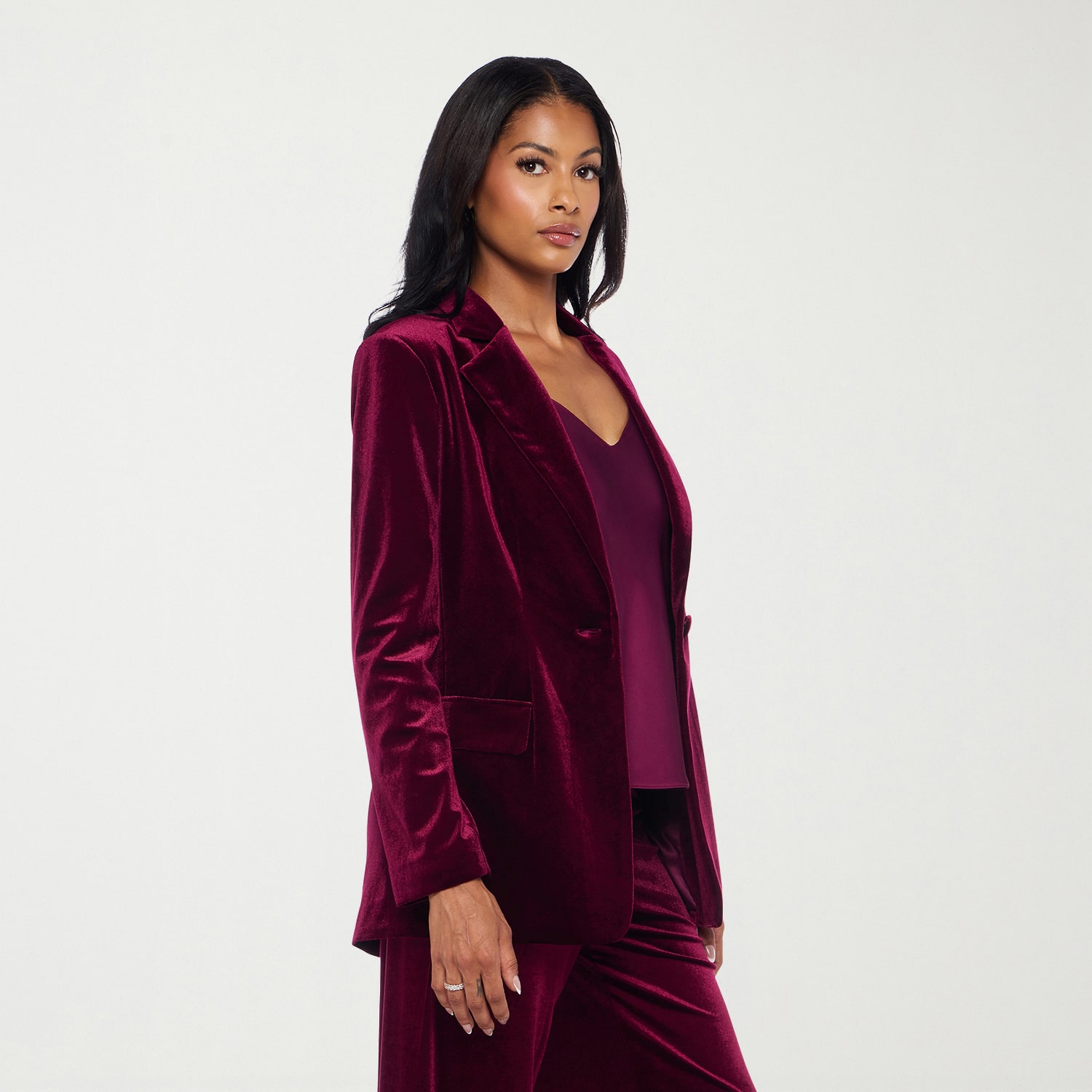 Premier Amour Womens Stretch Fabric Fitted Blazer