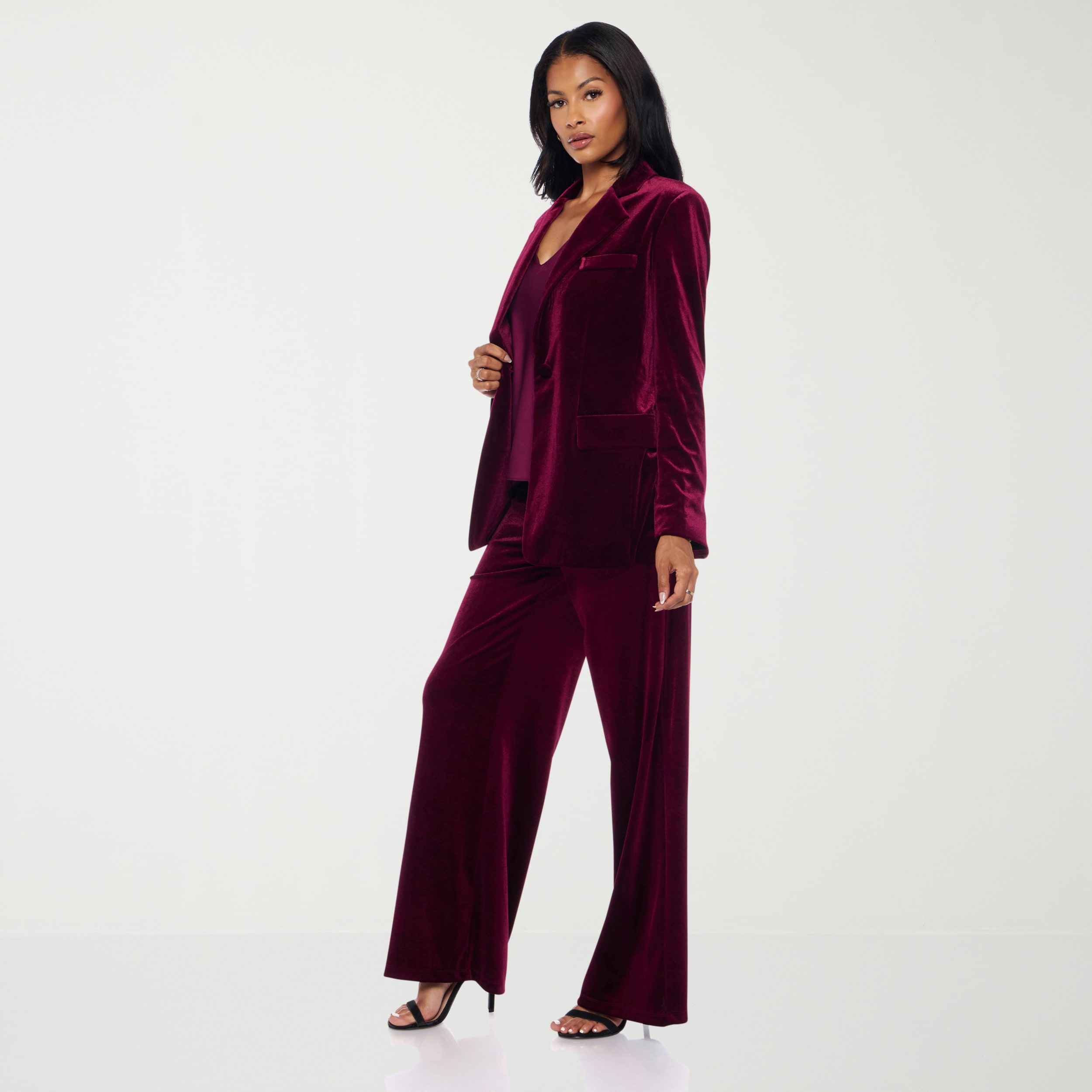 Premier Amour Womens Stretch Fabric Fitted Blazer