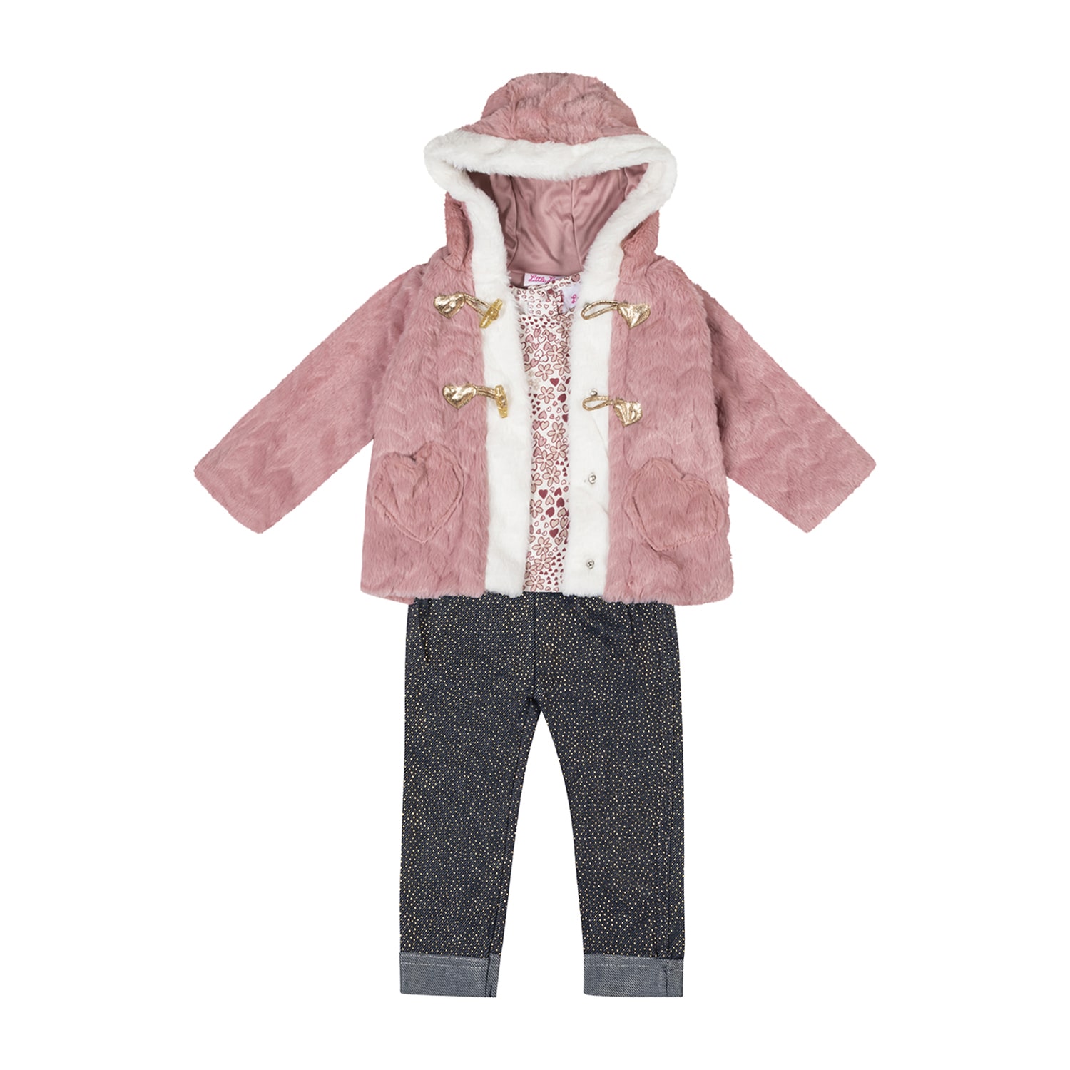 Little Lass Baby Girls Denim 3-pc. Pant Set