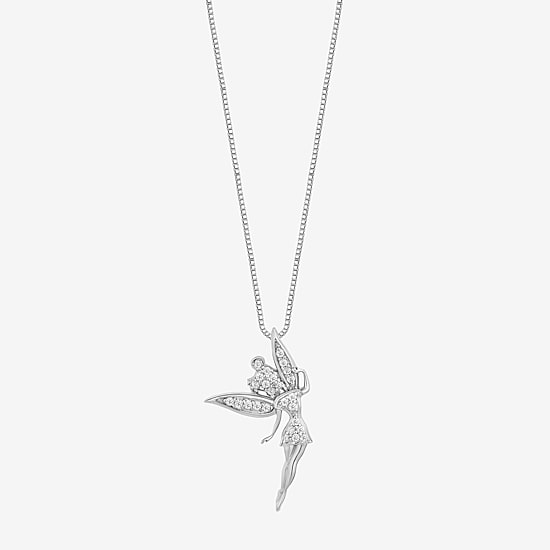 Tinker Bell(I, I2) Womens 1/8 CT. T.W. Lab Grown White Diamond Sterling Silver 18 Inch Pendant Necklace