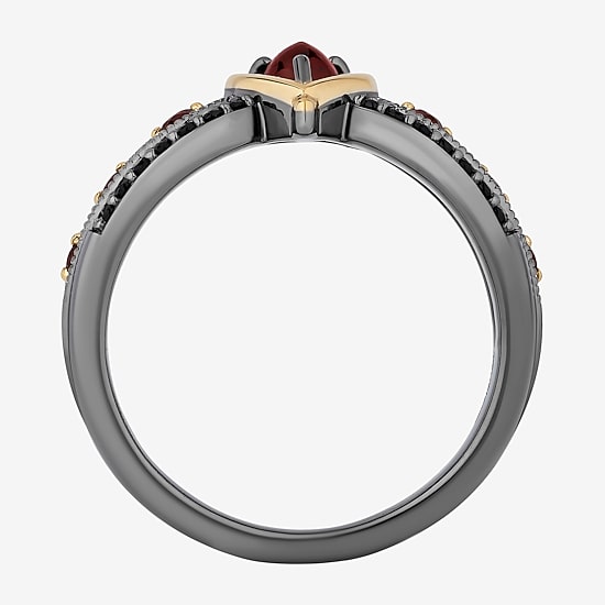 Evil Queen Womens Genuine Red Garnet 14K Gold Over Silver Sterling Silver Evil Queen Snow White Cocktail Ring