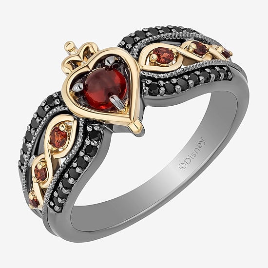 Evil Queen Womens Genuine Red Garnet 14K Gold Over Silver Sterling Silver Evil Queen Snow White Cocktail Ring