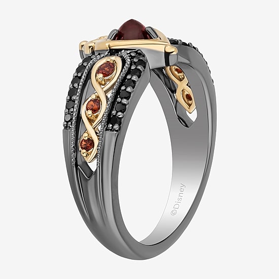 Evil Queen Womens Genuine Red Garnet 14K Gold Over Silver Sterling Silver Evil Queen Snow White Cocktail Ring