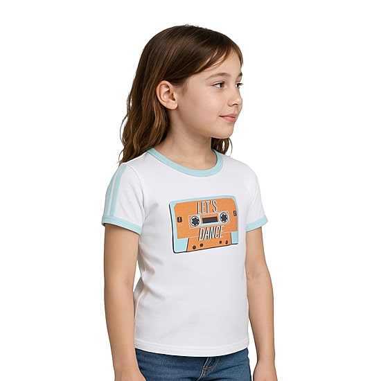 Lilt Big Kid Girls Round Neck Short Sleeve Regular Fit Graphic T-Shirt