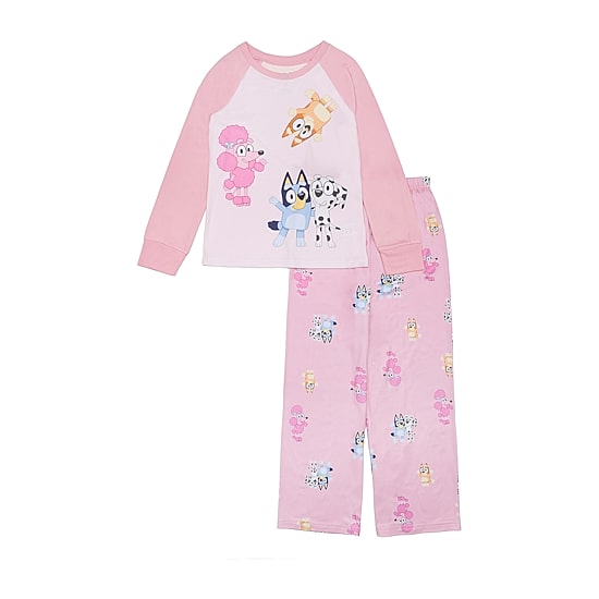 Little & Big Kid Girls Bluey Crew Neck Long Sleeve 2-pc. Pajama Set