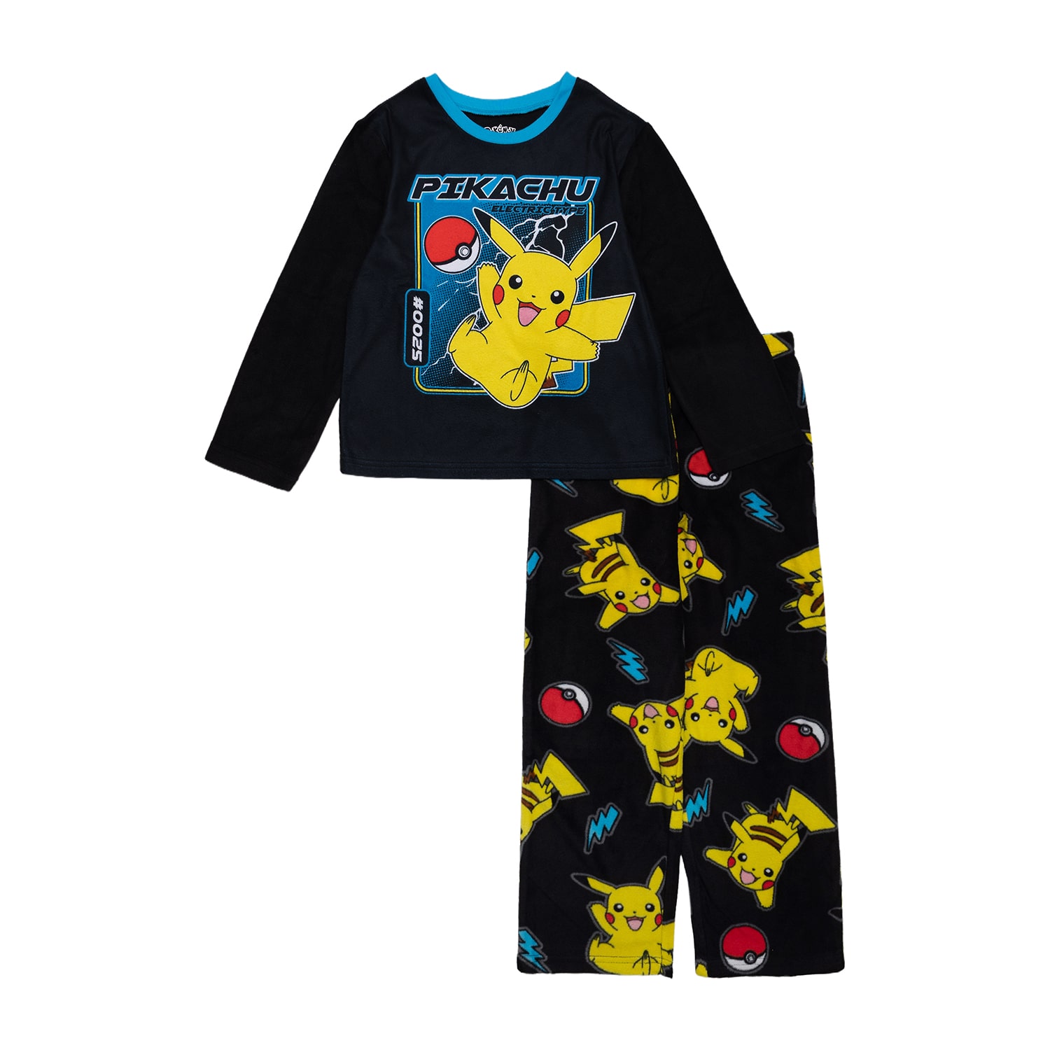 Fleece Big Kid Boys Pokemon Microfleece Crew Neck Long Sleeve 2-pc. Pajama Set