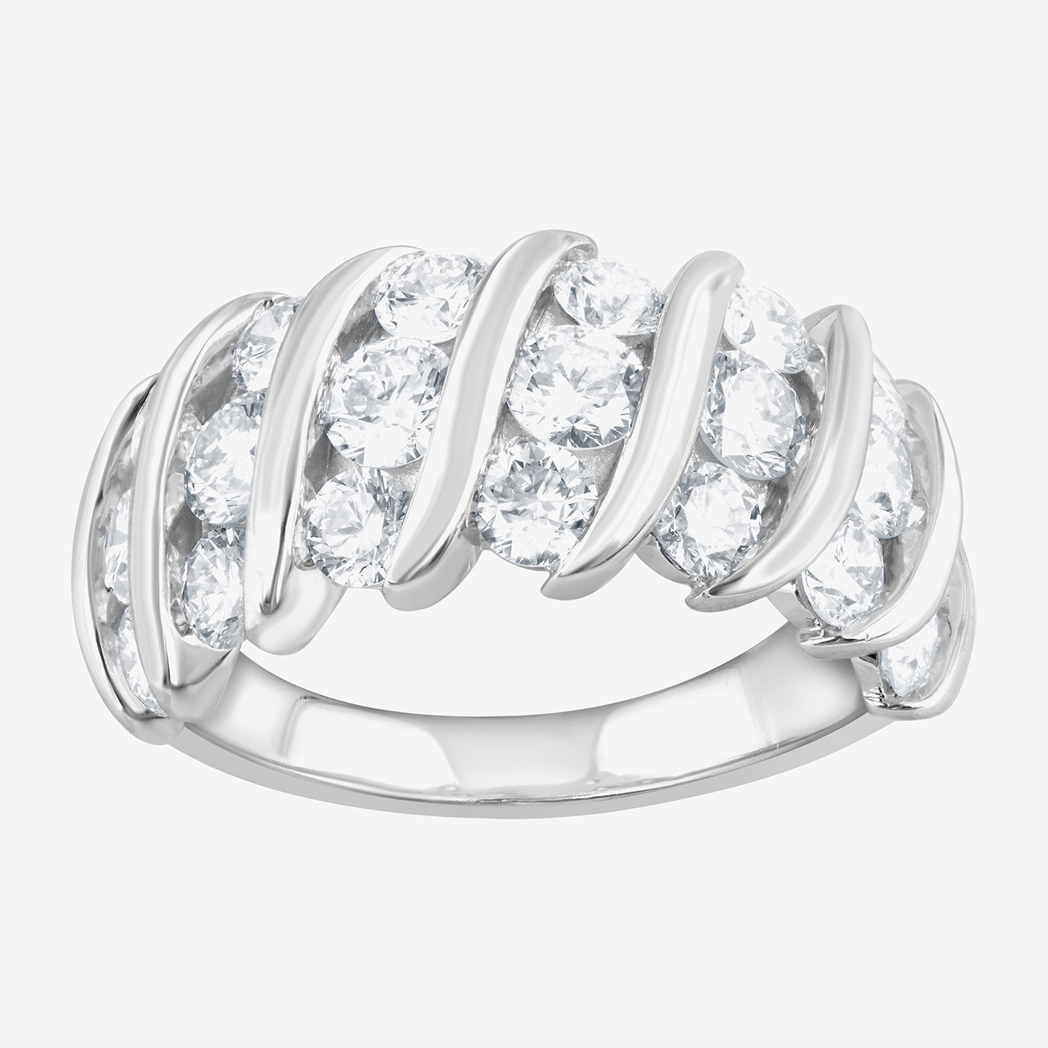 (F, Si2) Womens 3 1/10 Ct. T.W. Lab Grown White Diamond Sterling Silver Band