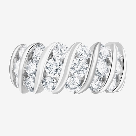 (F, Si2) Womens 3 1/10 Ct. T.W. Lab Grown White Diamond Sterling Silver Band