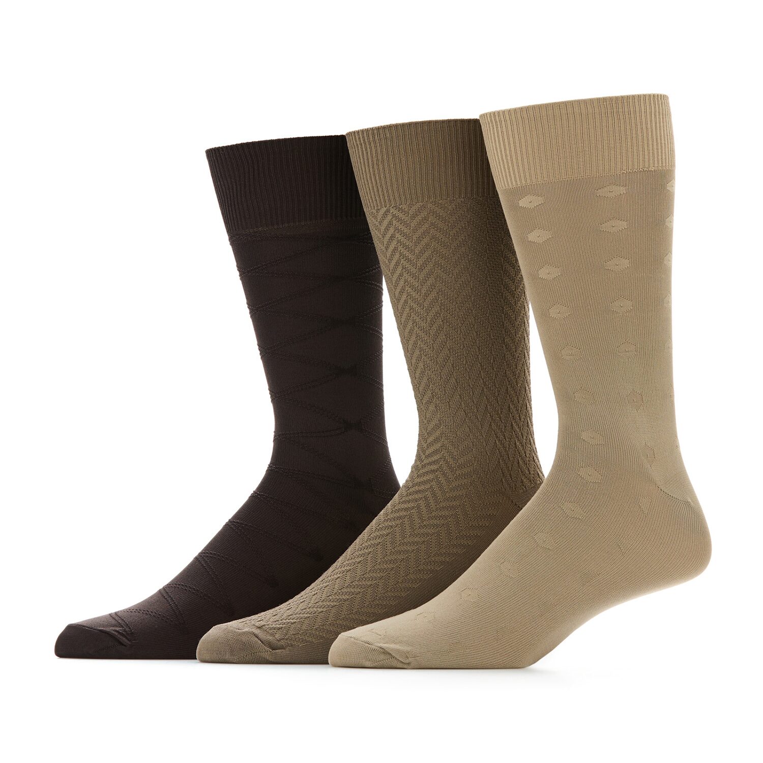 Stafford Microfiber Mens 3 Pair Big and Tall Crew Socks