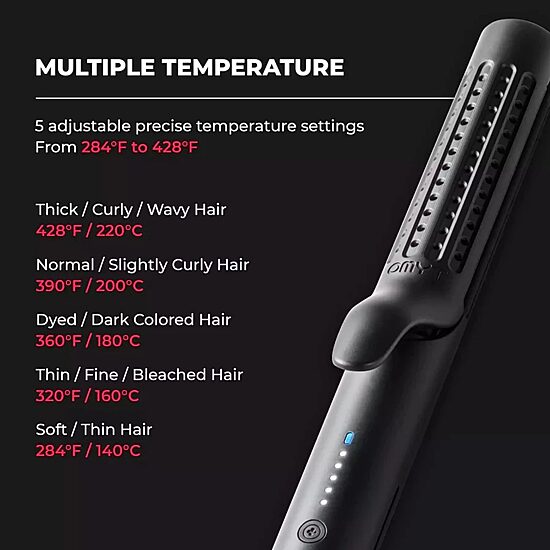 TYMO Airflow 50s Fast Heat Up 1" 2 In 1 Curler & Flat Iron Flat Iron