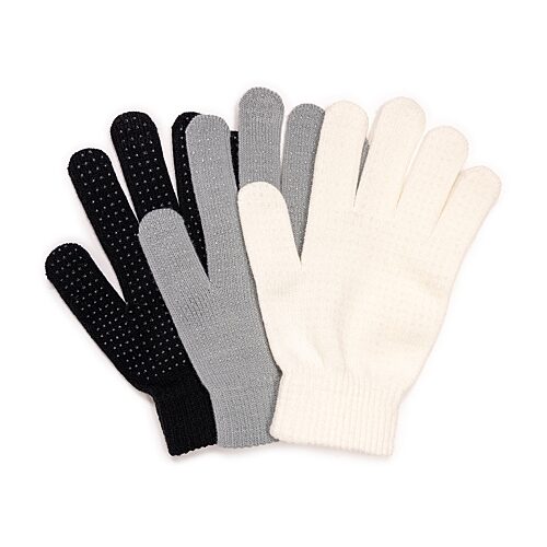 Women's 3 Pair Pack of Gloves - Ebony, ash, ivory