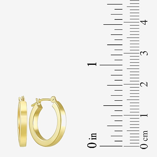 Womens 10K Gold Sterling Silver Oval Round 2 Pair Earring Set