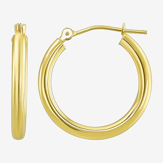 Womens 10K Gold Sterling Silver Oval Round 2 Pair Earring Set