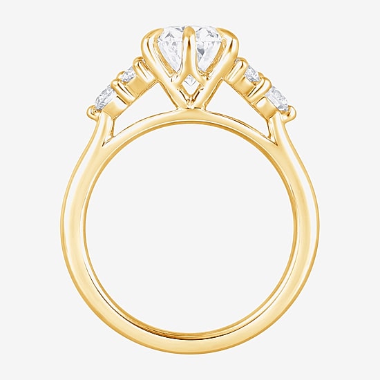 (F / Vs2) Womens 2 7/8 Ct. T.W. Lab Grown White Diamond 10K Gold Oval Engagement Ring