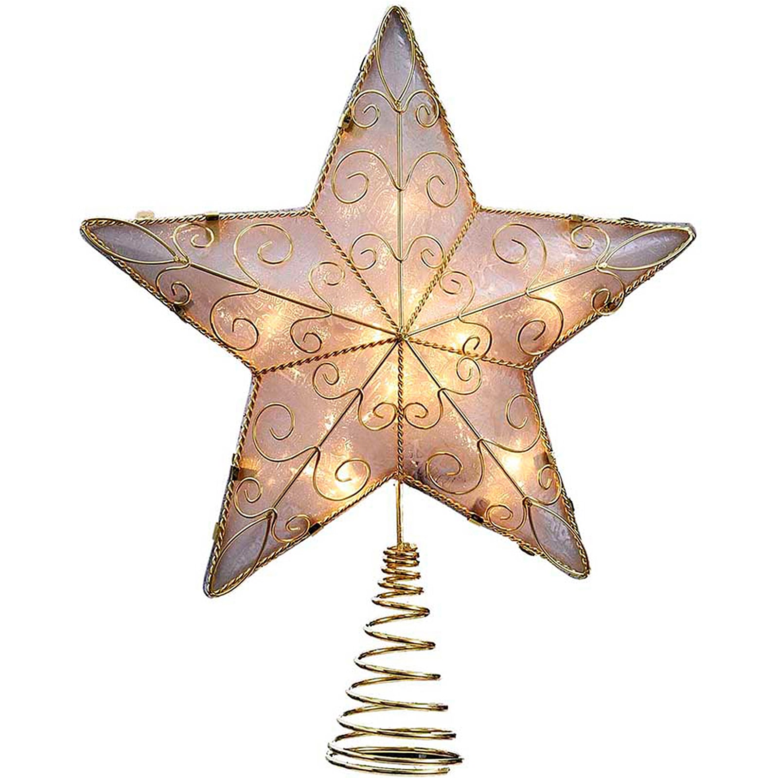 Kurt Adler Gold Reflector Lighted Star Christmas Tree Topper
