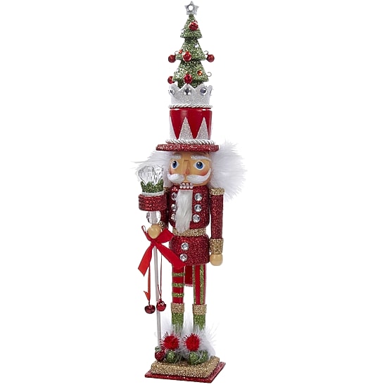 Kurt Adler 15" Hollywood™ Red and Green Tree Hat Nutcracker