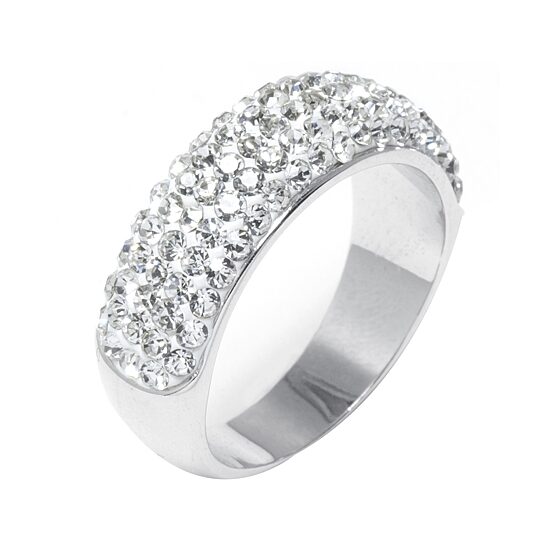 Sparkle Allure Womens 4MM White Crystal Pure Silver Over Brass Band