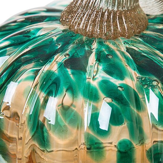 Glitzhome Glitter 5" Glass Pumpkin