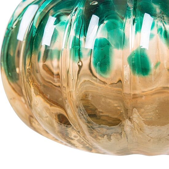 Glitzhome Glitter 5" Glass Pumpkin