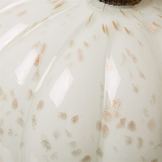 Glitzhome Golden/White Glass Pumpkin Tabletop Decor