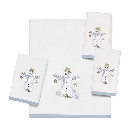 Avanti Coastal Snowman Holiday Bath Towel