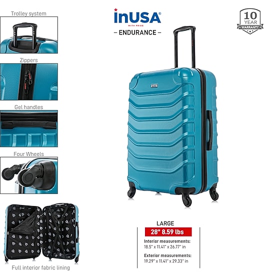 InUSA Endurance 28 Inch Hardside Lightweight Checked Spinner Luggage