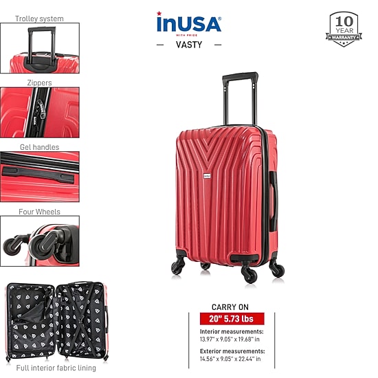 InUSA Vasty 20 Inch Hardside Lightweight Carry-On Spinner Luggage