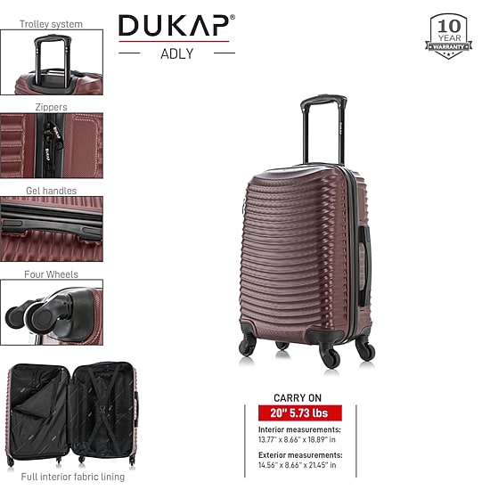 Dukap Adly 20 Inch Hardside Lightweight Carry-On Spinner Luggage
