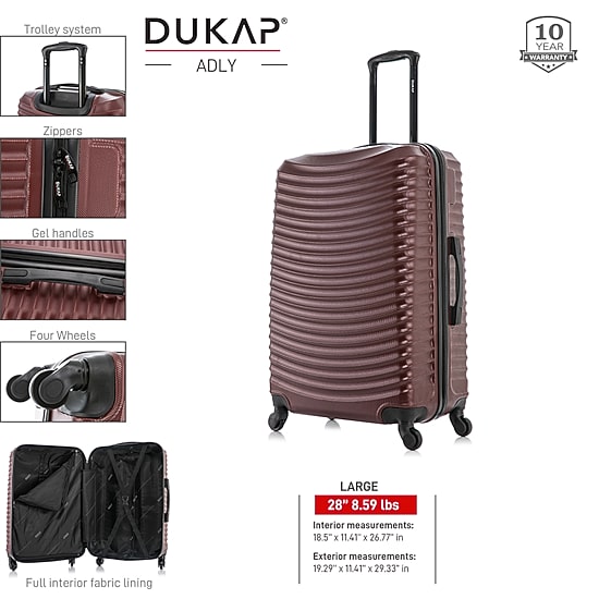 Dukap Adly 28 Inch Hardside Lightweight Checked Spinner Luggage