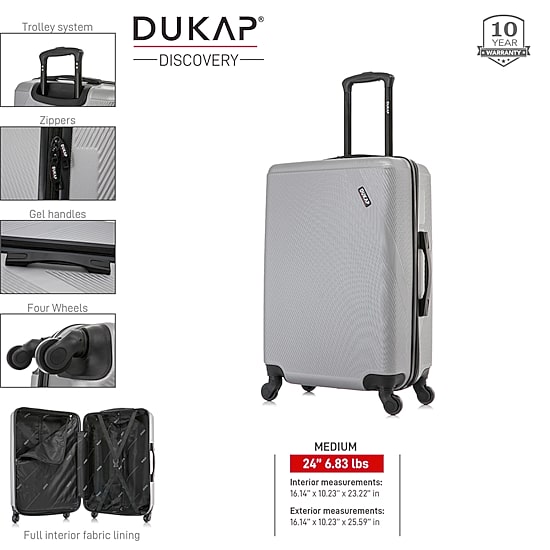 Dukap Discovery 24 Inch Hardside Lightweight Checked Spinner Luggage