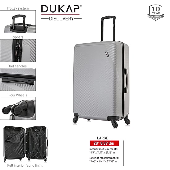 Dukap Discovery 28 Inch Hardside Lightweight Checked Spinner Luggage