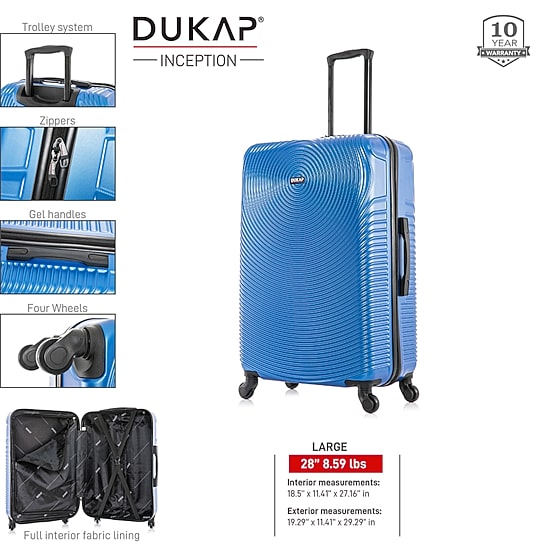 Dukap Inception 28 Inch Hardside Lightweight Checked Spinner Luggage