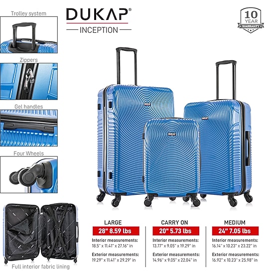 DUKAP Inception 3-pc.Hardside Lightweight Spinner Luggage Set