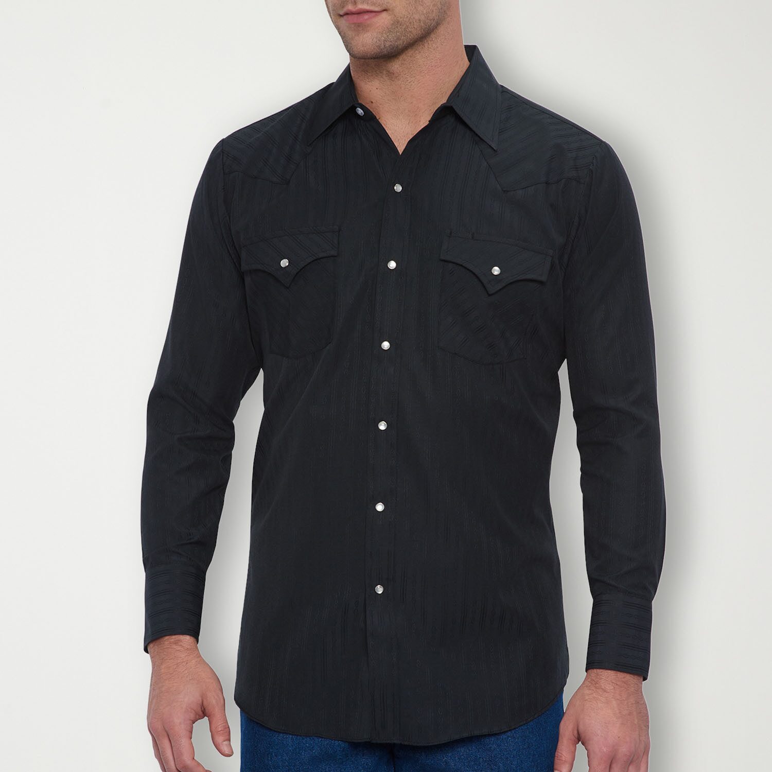 Ely Cattleman Tonal Snap Front Mens Long Sleeve Classic Fit Button-Down Shirt